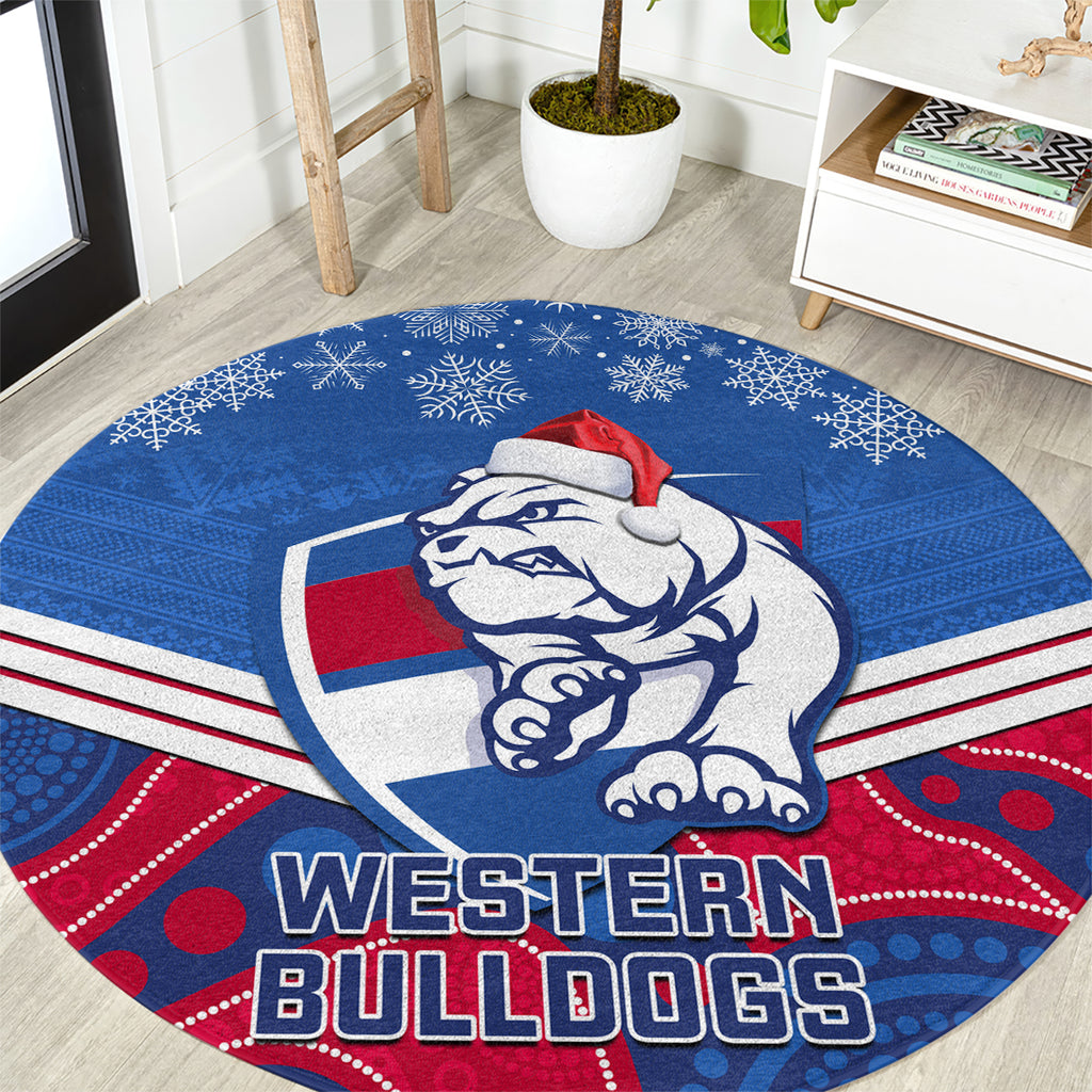 custom-bulldogs-football-christmas-round-carpet-merry-xmas-2023-mix-aboriginal-art