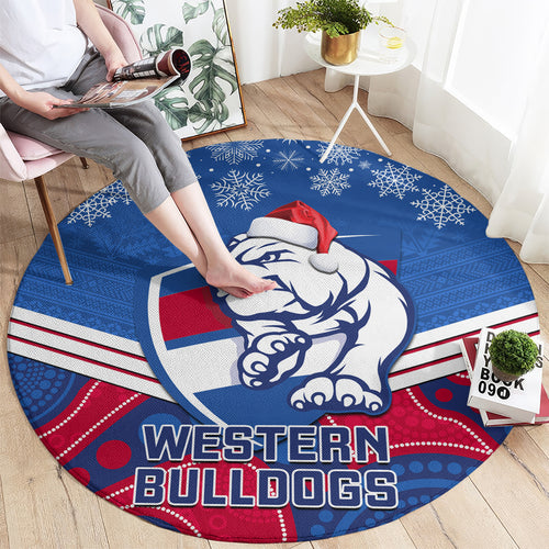 custom-bulldogs-football-christmas-round-carpet-merry-xmas-2023-mix-aboriginal-art