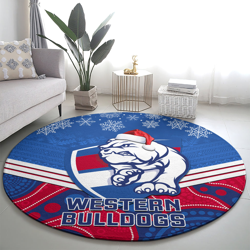 custom-bulldogs-football-christmas-round-carpet-merry-xmas-2023-mix-aboriginal-art