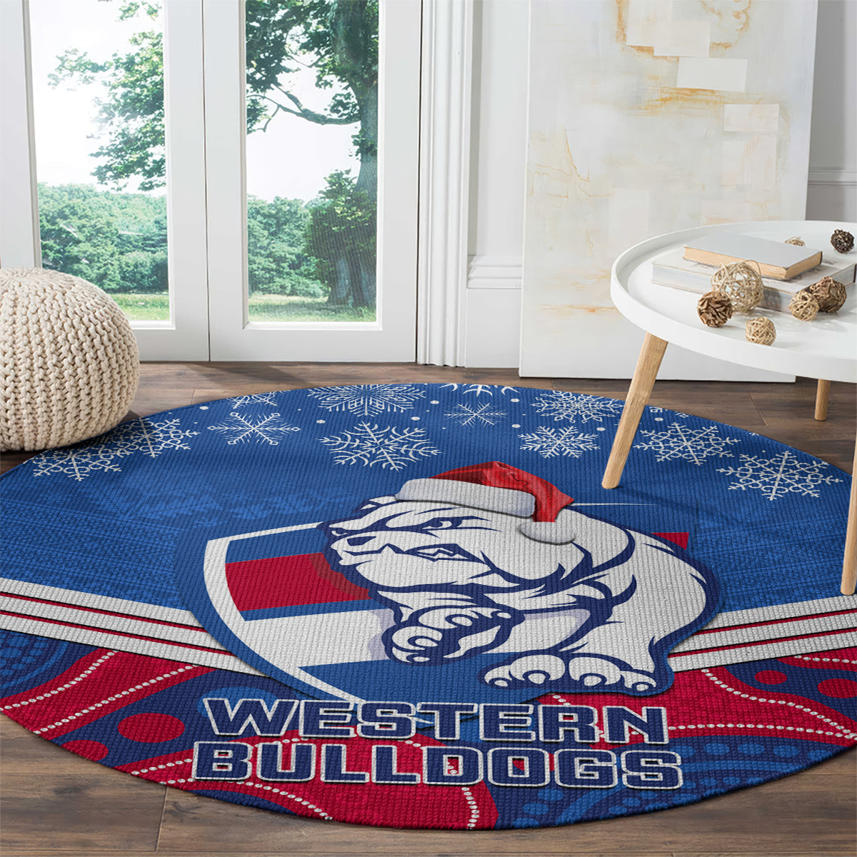 custom-bulldogs-football-christmas-round-carpet-merry-xmas-2023-mix-aboriginal-art