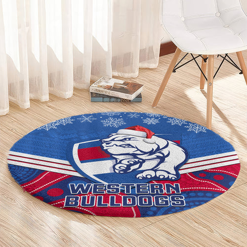 custom-bulldogs-football-christmas-round-carpet-merry-xmas-2023-mix-aboriginal-art