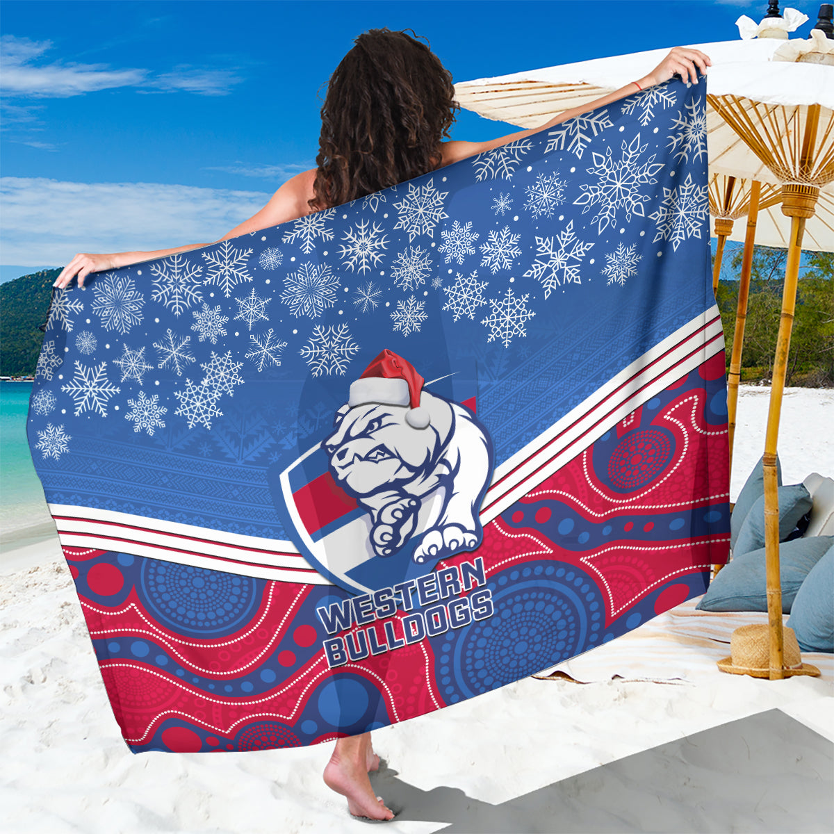 custom-bulldogs-football-christmas-sarong-merry-xmas-2023-mix-aboriginal-art