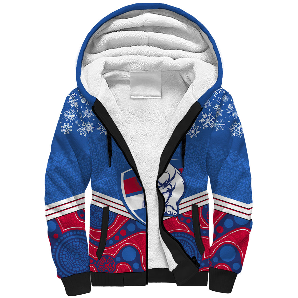custom-bulldogs-football-christmas-sherpa-hoodie-merry-xmas-2023-mix-aboriginal-art
