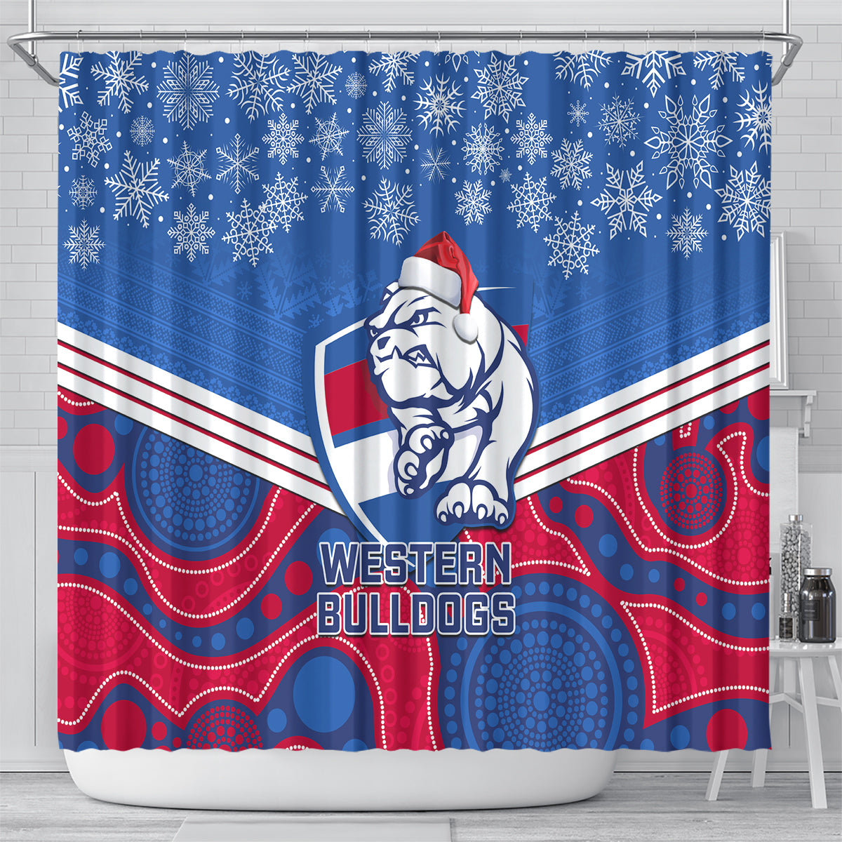 custom-bulldogs-football-christmas-shower-curtain-merry-xmas-2023-mix-aboriginal-art