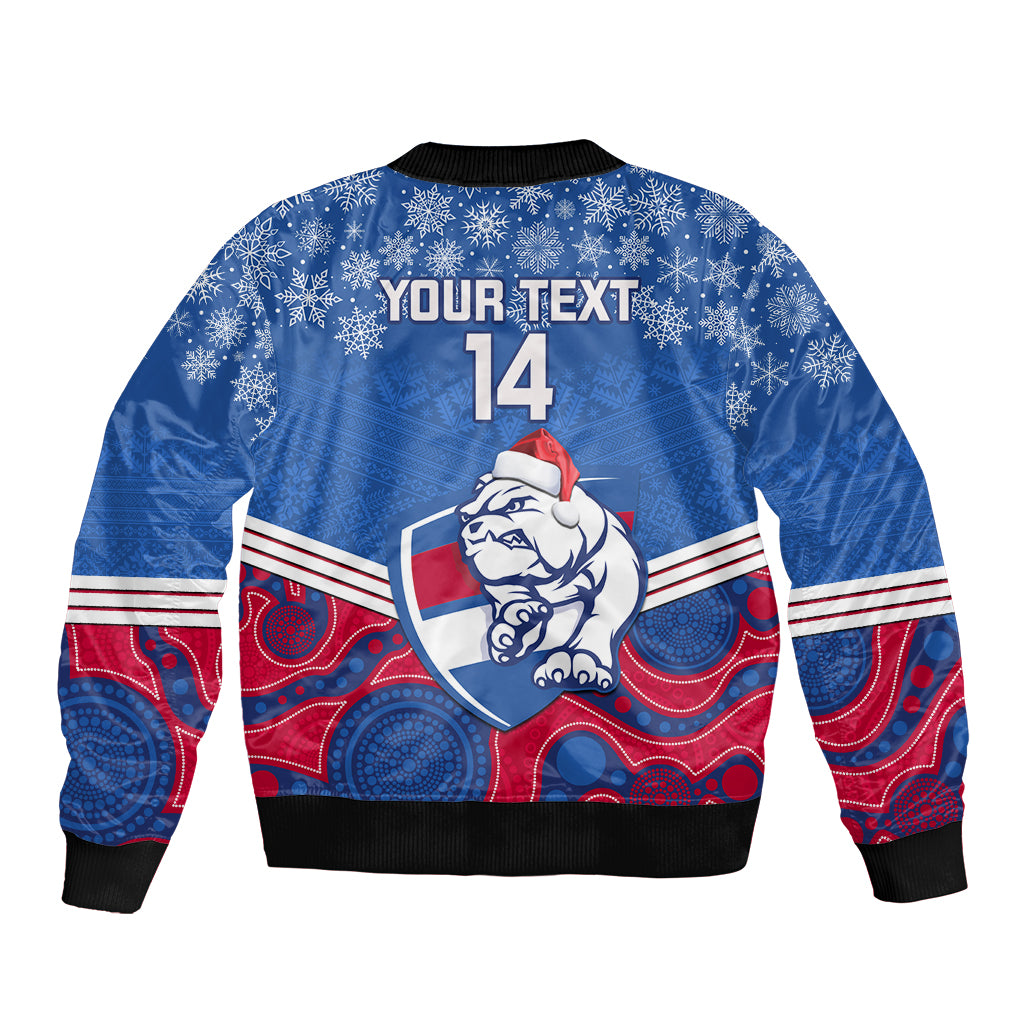 custom-bulldogs-football-christmas-sleeve-zip-bomber-jacket-merry-xmas-2023-mix-aboriginal-art
