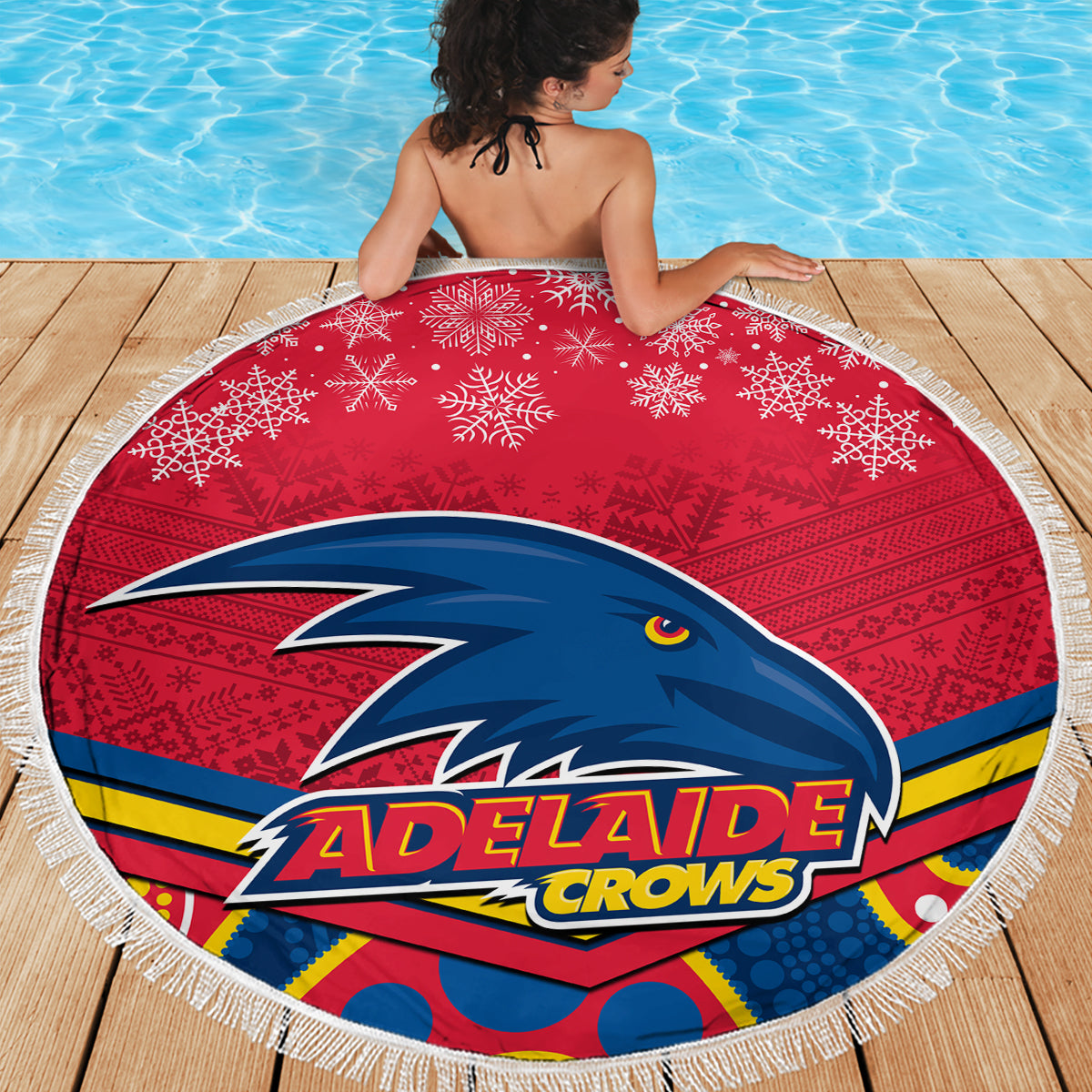 custom-adelaide-crows-football-christmas-beach-blanket-merry-xmas-2023-mix-aboriginal-art