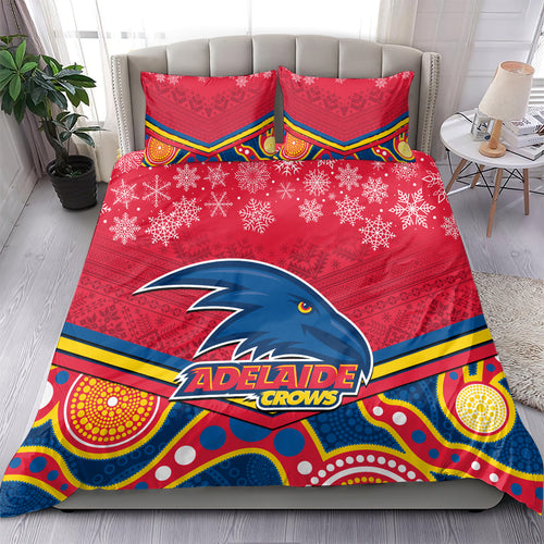 custom-adelaide-crows-football-christmas-bedding-set-merry-xmas-2023-mix-aboriginal-art