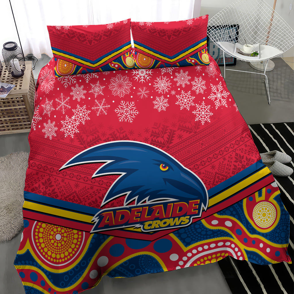 custom-adelaide-crows-football-christmas-bedding-set-merry-xmas-2023-mix-aboriginal-art