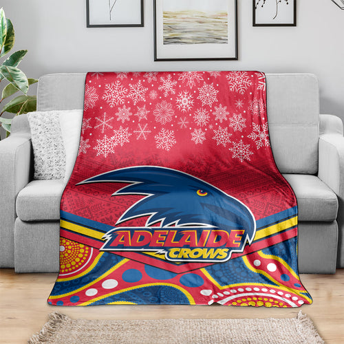 custom-adelaide-crows-football-christmas-blanket-merry-xmas-2023-mix-aboriginal-art
