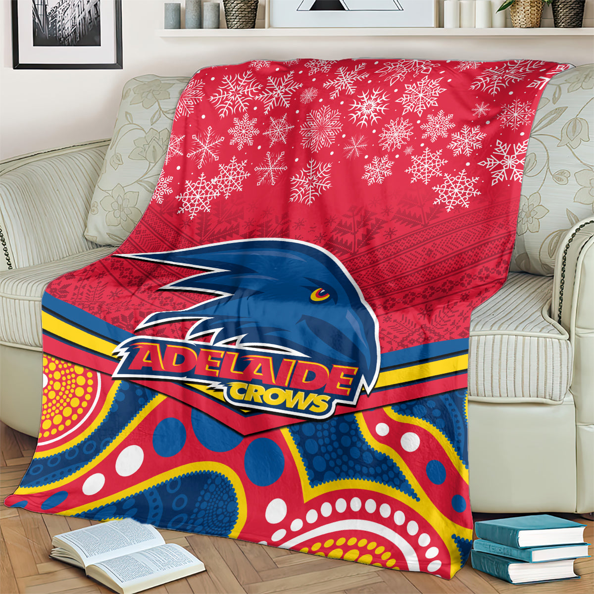 custom-adelaide-crows-football-christmas-blanket-merry-xmas-2023-mix-aboriginal-art