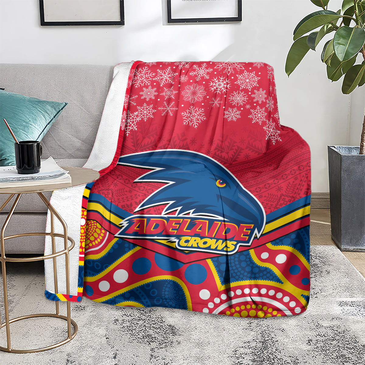 custom-adelaide-crows-football-christmas-blanket-merry-xmas-2023-mix-aboriginal-art