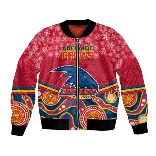 custom-adelaide-crows-football-christmas-bomber-jacket-merry-xmas-2023-mix-aboriginal-art