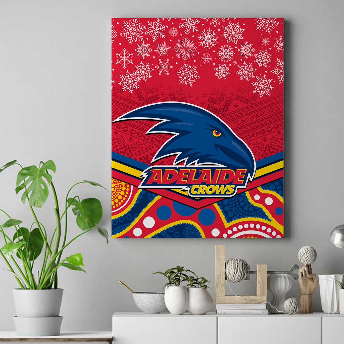 custom-adelaide-crows-football-christmas-canvas-wall-art-merry-xmas-2023-mix-aboriginal-art