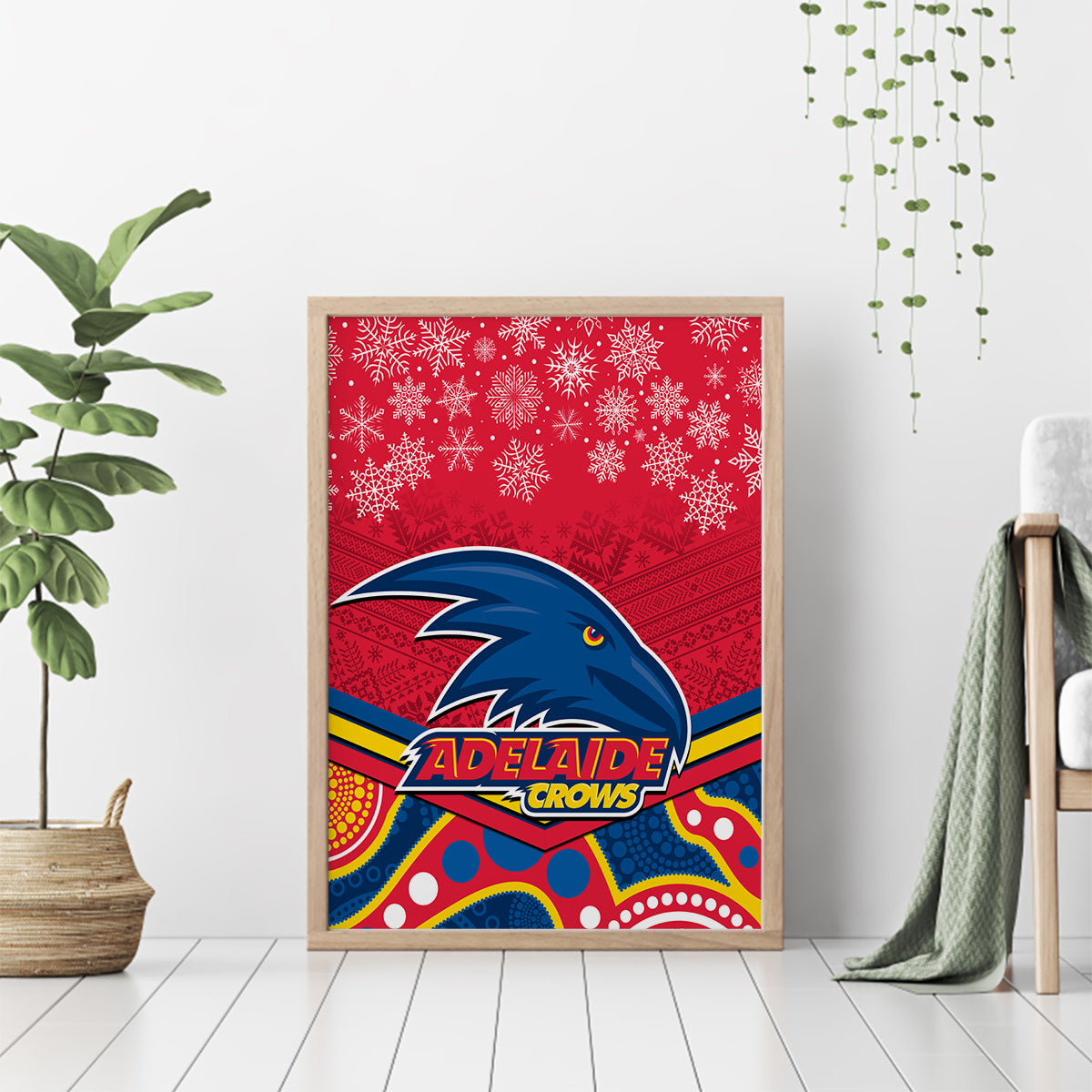 custom-adelaide-crows-football-christmas-canvas-wall-art-merry-xmas-2023-mix-aboriginal-art