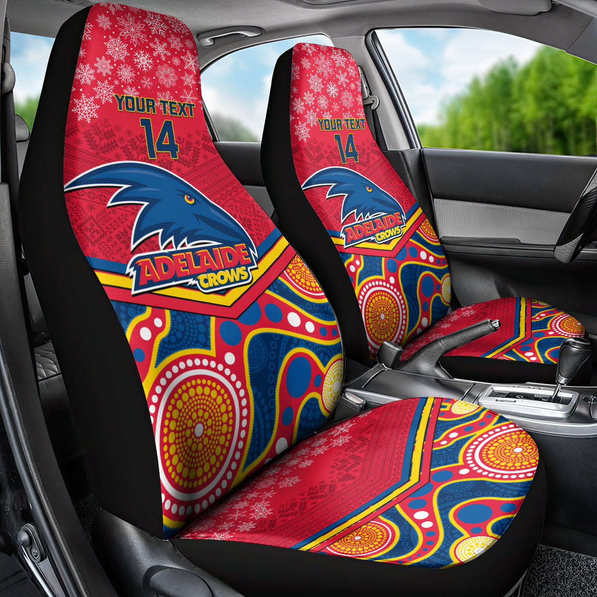 custom-adelaide-crows-football-christmas-car-seat-cover-merry-xmas-2023-mix-aboriginal-art