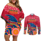 custom-adelaide-crows-football-christmas-couples-matching-off-shoulder-short-dress-and-long-sleeve-button-shirt-merry-xmas-2023-mix-aboriginal-art