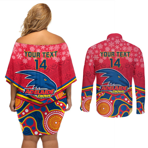 custom-adelaide-crows-football-christmas-couples-matching-off-shoulder-short-dress-and-long-sleeve-button-shirt-merry-xmas-2023-mix-aboriginal-art
