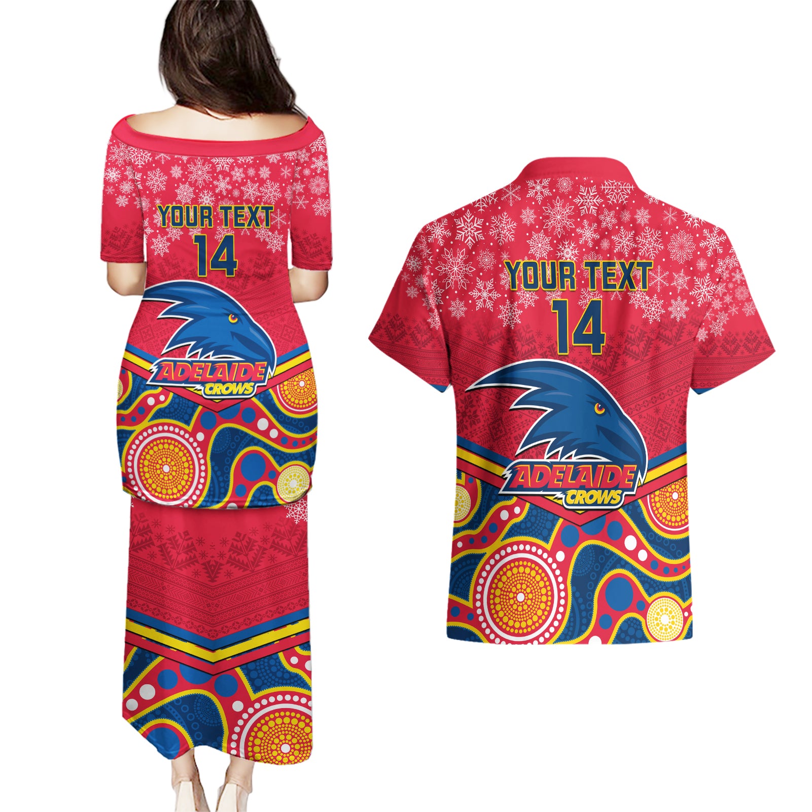 custom-adelaide-crows-football-christmas-couples-matching-puletasi-dress-and-hawaiian-shirt-merry-xmas-2023-mix-aboriginal-art