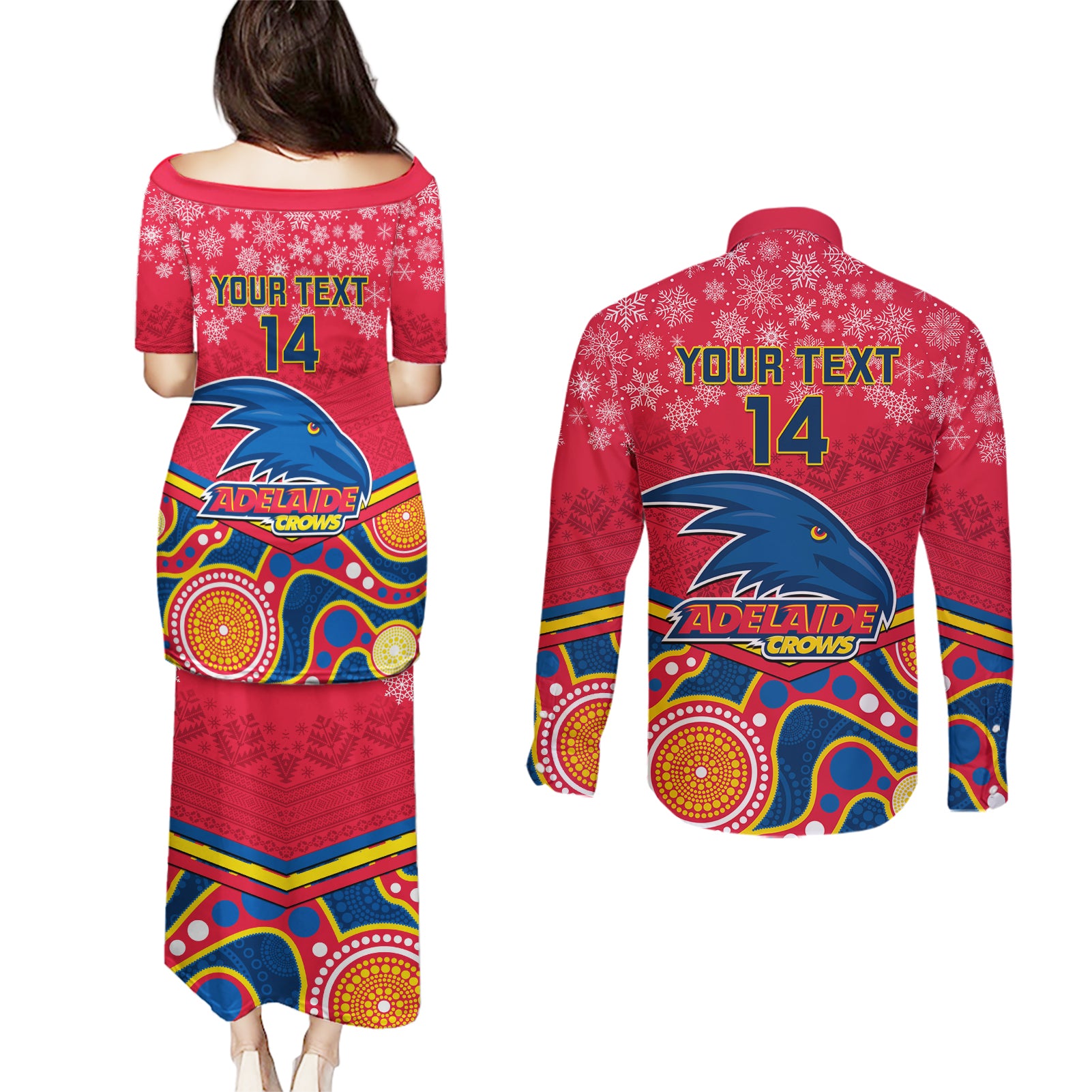 custom-adelaide-crows-football-christmas-couples-matching-puletasi-dress-and-long-sleeve-button-shirt-merry-xmas-2023-mix-aboriginal-art