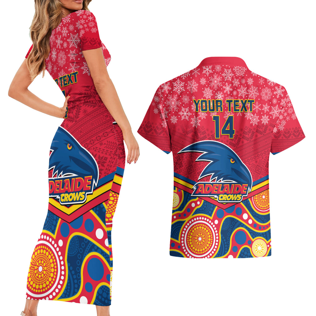 custom-adelaide-crows-football-christmas-couples-matching-short-sleeve-bodycon-dress-and-hawaiian-shirt-merry-xmas-2023-mix-aboriginal-art