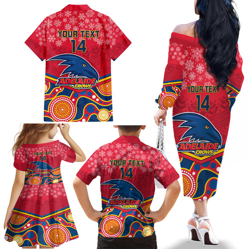 custom-adelaide-crows-football-christmas-family-matching-off-shoulder-long-sleeve-dress-and-hawaiian-shirt-merry-xmas-2023-mix-aboriginal-art