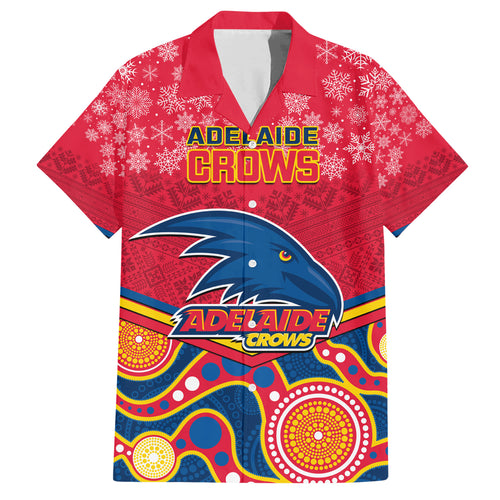 custom-adelaide-crows-football-christmas-family-matching-short-sleeve-bodycon-dress-and-hawaiian-shirt-merry-xmas-2023-mix-aboriginal-art