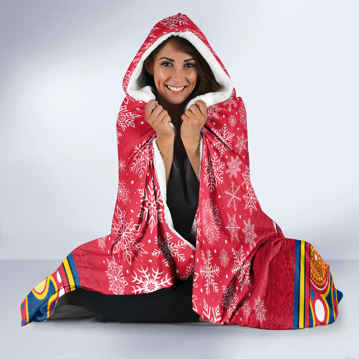 custom-adelaide-crows-football-christmas-hooded-blanket-merry-xmas-2023-mix-aboriginal-art
