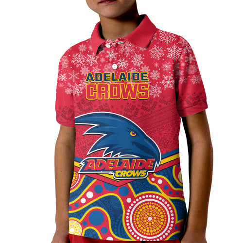 custom-adelaide-crows-football-christmas-kid-polo-shirt-merry-xmas-2023-mix-aboriginal-art