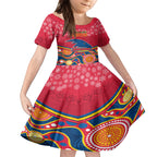 custom-adelaide-crows-football-christmas-kid-short-sleeve-dress-merry-xmas-2023-mix-aboriginal-art