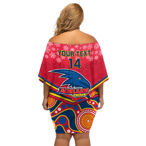 custom-adelaide-crows-football-christmas-off-shoulder-short-dress-merry-xmas-2023-mix-aboriginal-art