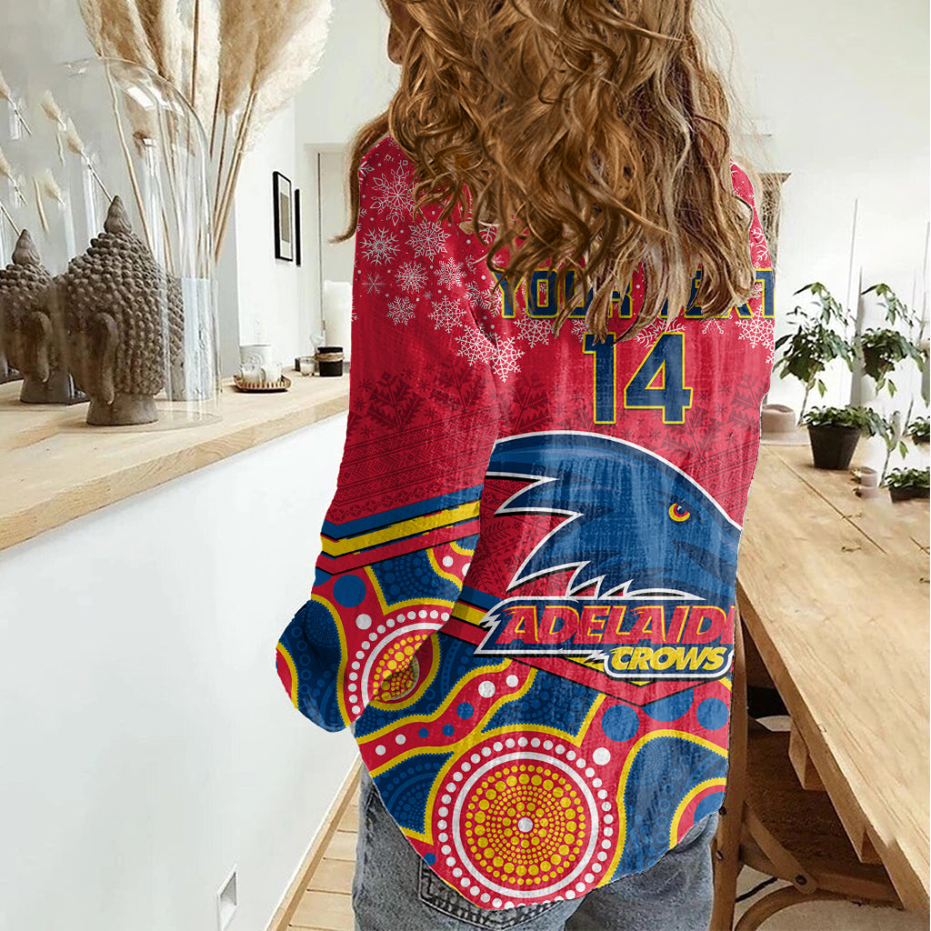 custom-adelaide-crows-football-christmas-women-casual-shirt-merry-xmas-2023-mix-aboriginal-art
