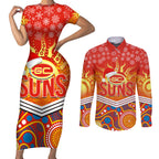 custom-suns-football-christmas-couples-matching-short-sleeve-bodycon-dress-and-long-sleeve-button-shirt-merry-xmas-2023-mix-aboriginal-art