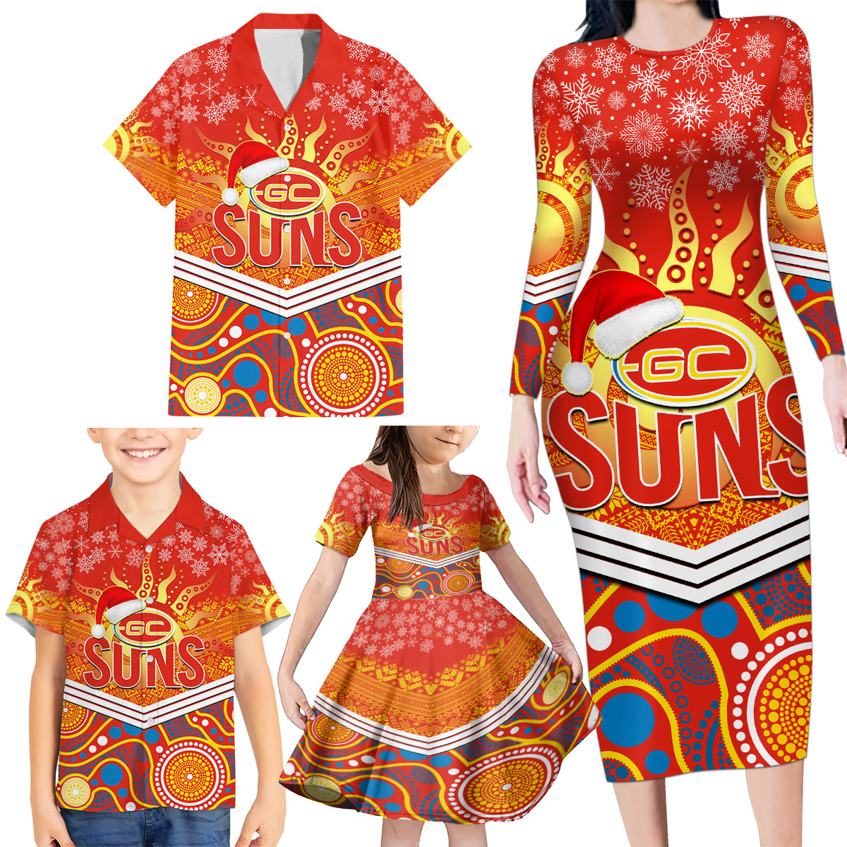 custom-suns-football-christmas-family-matching-long-sleeve-bodycon-dress-and-hawaiian-shirt-merry-xmas-2023-mix-aboriginal-art