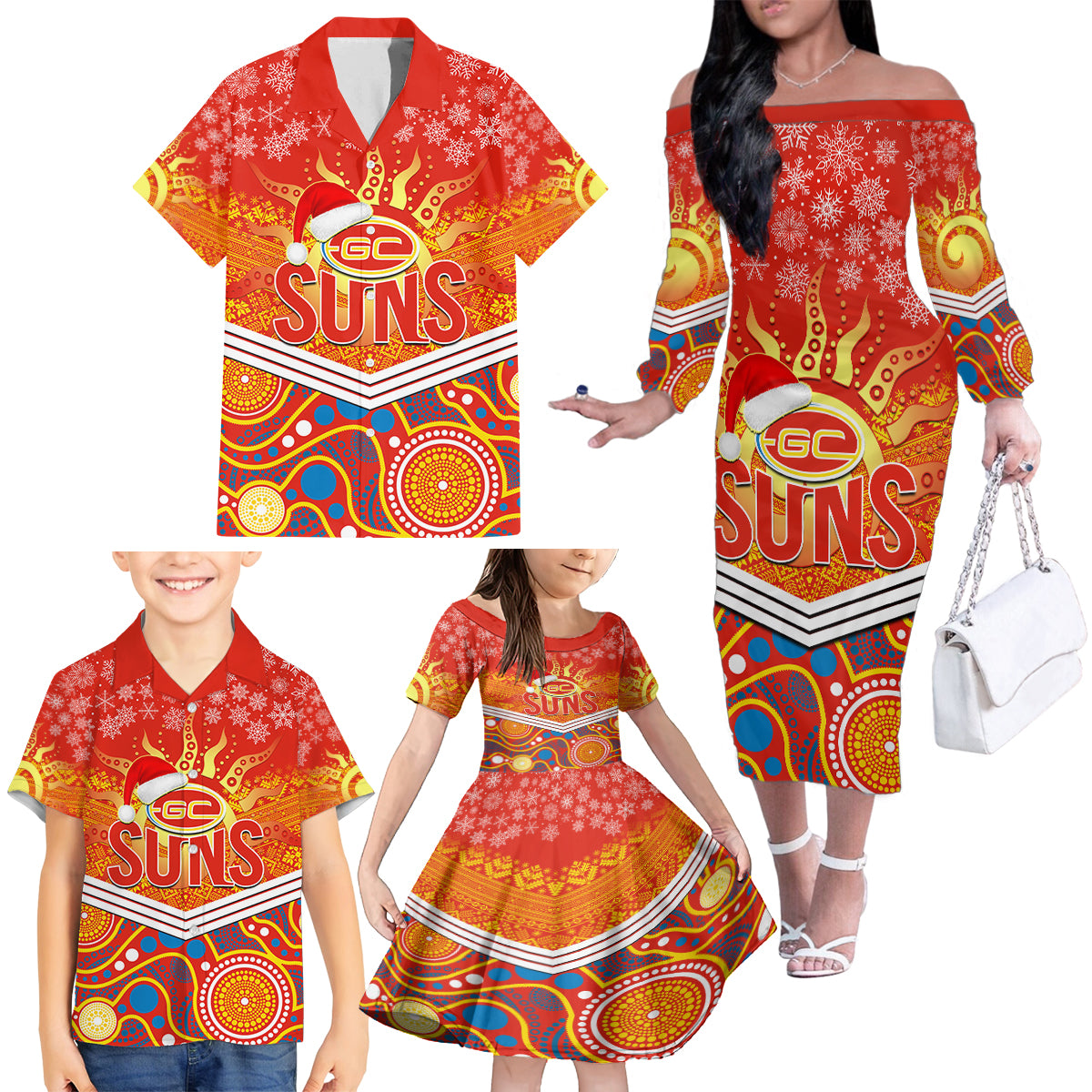 custom-suns-football-christmas-family-matching-off-shoulder-long-sleeve-dress-and-hawaiian-shirt-merry-xmas-2023-mix-aboriginal-art