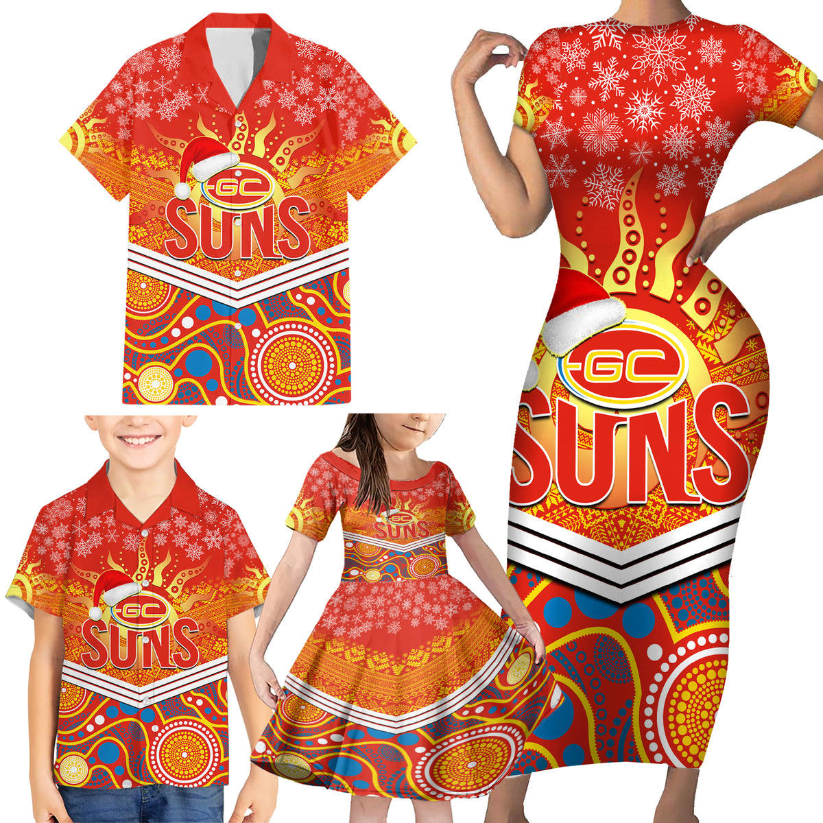 custom-suns-football-christmas-family-matching-short-sleeve-bodycon-dress-and-hawaiian-shirt-merry-xmas-2023-mix-aboriginal-art