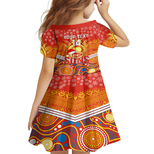 custom-suns-football-christmas-kid-short-sleeve-dress-merry-xmas-2023-mix-aboriginal-art