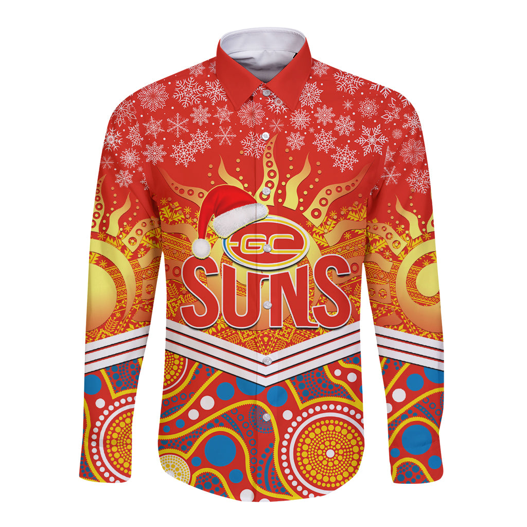 custom-suns-football-christmas-long-sleeve-button-shirt-merry-xmas-2023-mix-aboriginal-art