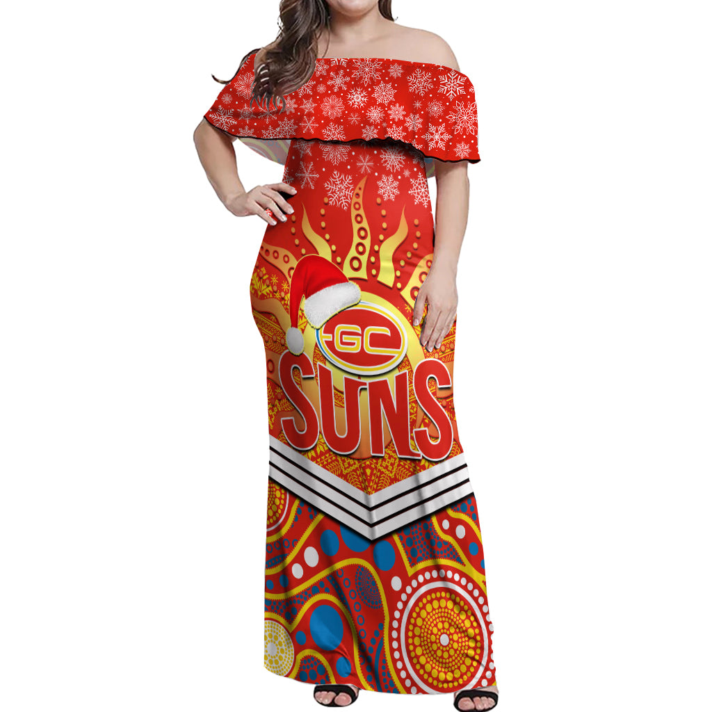 custom-suns-football-christmas-off-shoulder-maxi-dress-merry-xmas-2023-mix-aboriginal-art