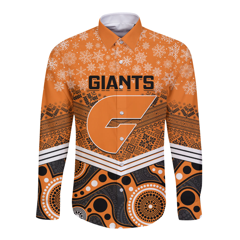 custom-giants-football-christmas-long-sleeve-button-shirt-merry-xmas-2023-mix-aboriginal-art