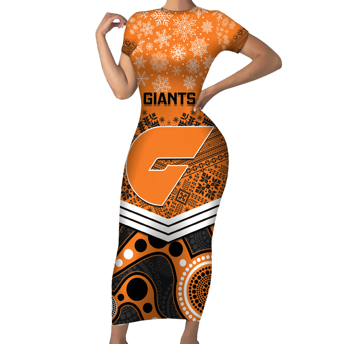 custom-giants-football-christmas-short-sleeve-bodycon-dress-merry-xmas-2023-mix-aboriginal-art