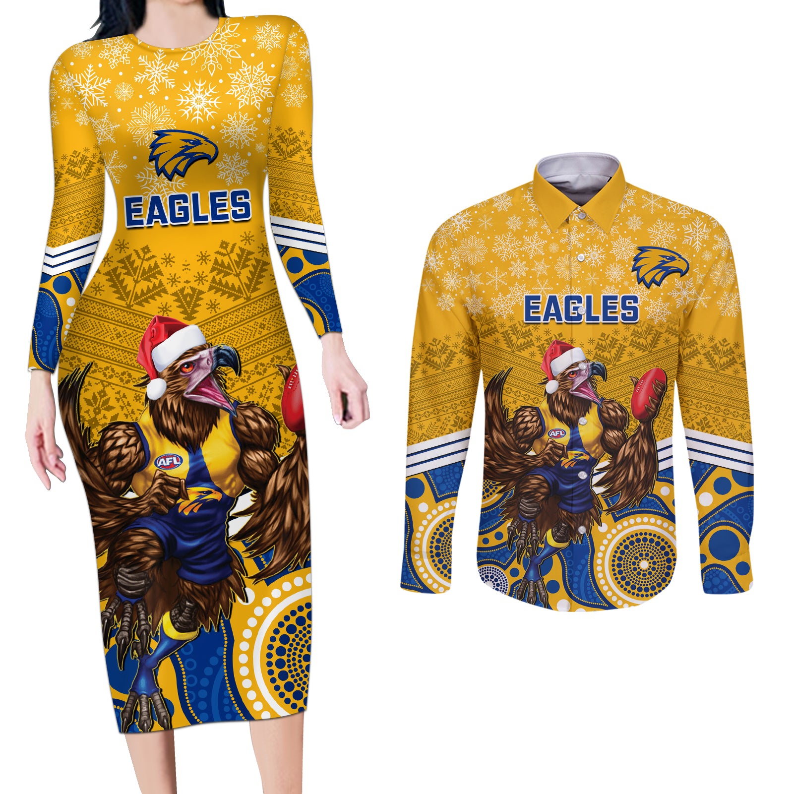 custom-eagles-football-christmas-couples-matching-long-sleeve-bodycon-dress-and-long-sleeve-button-shirt-merry-xmas-2023-mix-aboriginal-art