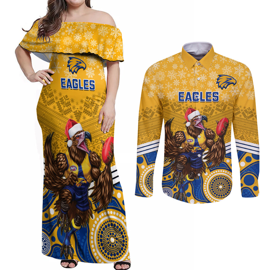 custom-eagles-football-christmas-couples-matching-off-shoulder-maxi-dress-and-long-sleeve-button-shirt-merry-xmas-2023-mix-aboriginal-art