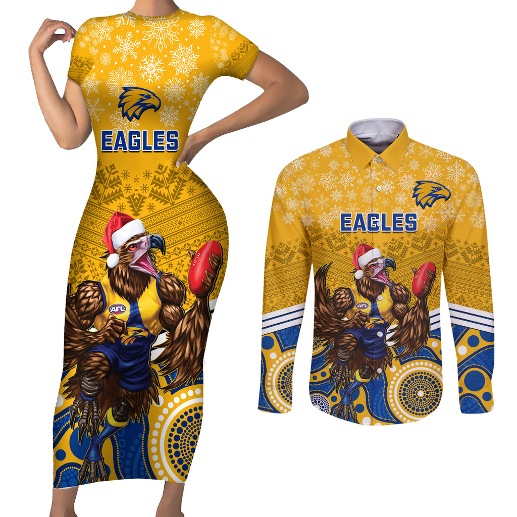 custom-eagles-football-christmas-couples-matching-short-sleeve-bodycon-dress-and-long-sleeve-button-shirt-merry-xmas-2023-mix-aboriginal-art