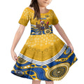 custom-eagles-football-christmas-kid-short-sleeve-dress-merry-xmas-2023-mix-aboriginal-art
