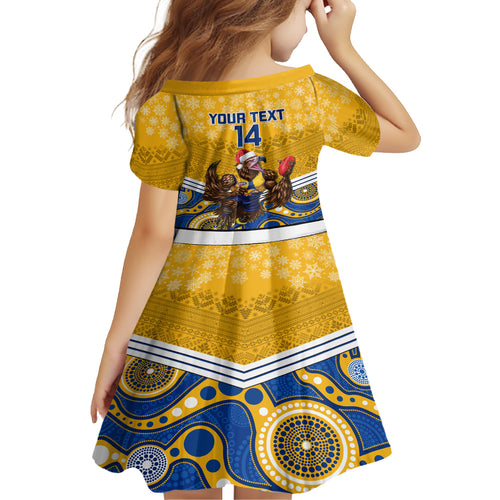 custom-eagles-football-christmas-kid-short-sleeve-dress-merry-xmas-2023-mix-aboriginal-art