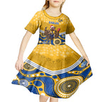 custom-eagles-football-christmas-kid-short-sleeve-dress-merry-xmas-2023-mix-aboriginal-art