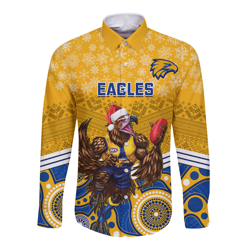 custom-eagles-football-christmas-long-sleeve-button-shirt-merry-xmas-2023-mix-aboriginal-art