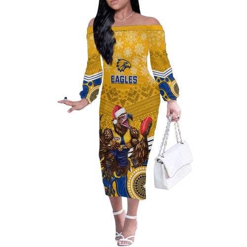 custom-eagles-football-christmas-off-the-shoulder-long-sleeve-dress-merry-xmas-2023-mix-aboriginal-art
