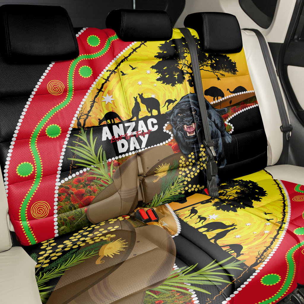 Panthers ANZAC Day Back Car Seat Cover Pennies Mascot Rosemary Starring Night Style