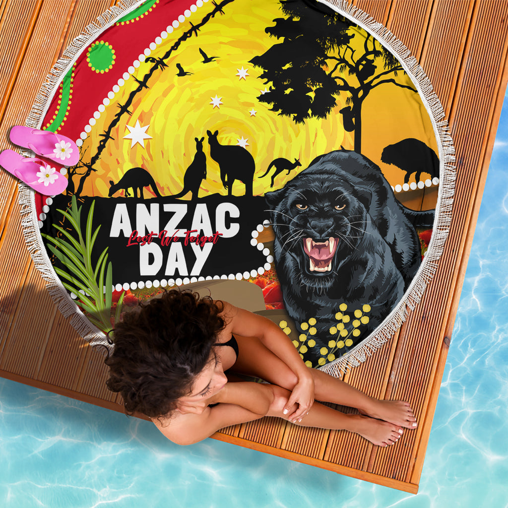 Panthers ANZAC Day Beach Blanket Pennies Mascot Rosemary Starring Night Style